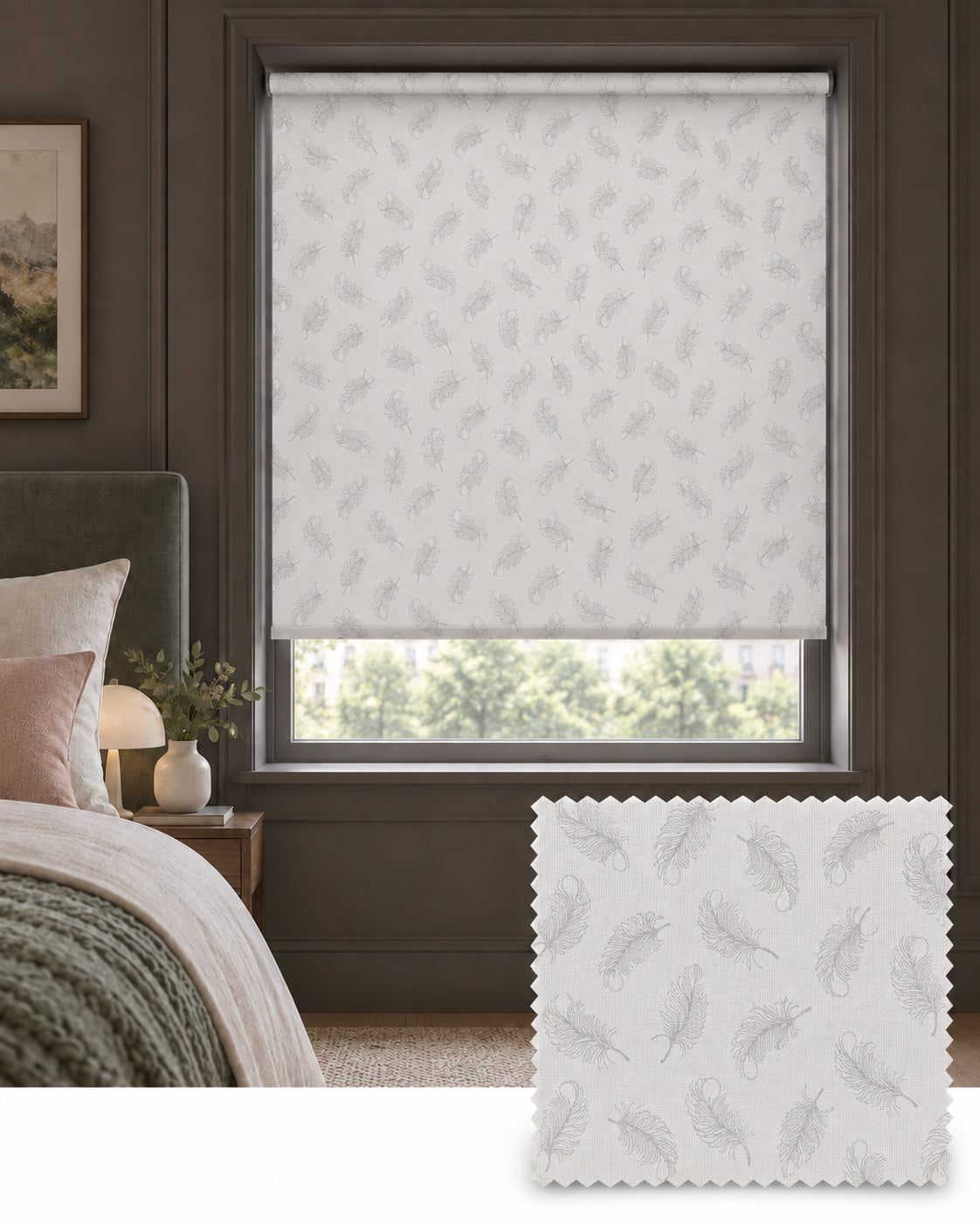 Flutter White Roller Blind, Made to Measure - Delivery in 2-3 Weeks
