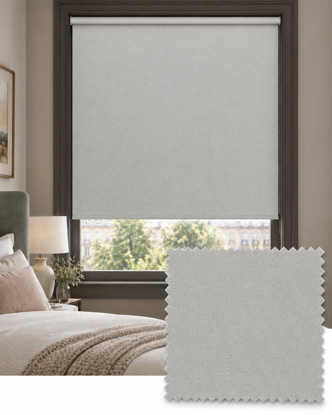 Sparke White Fabric Roller Blind - Made to Measure