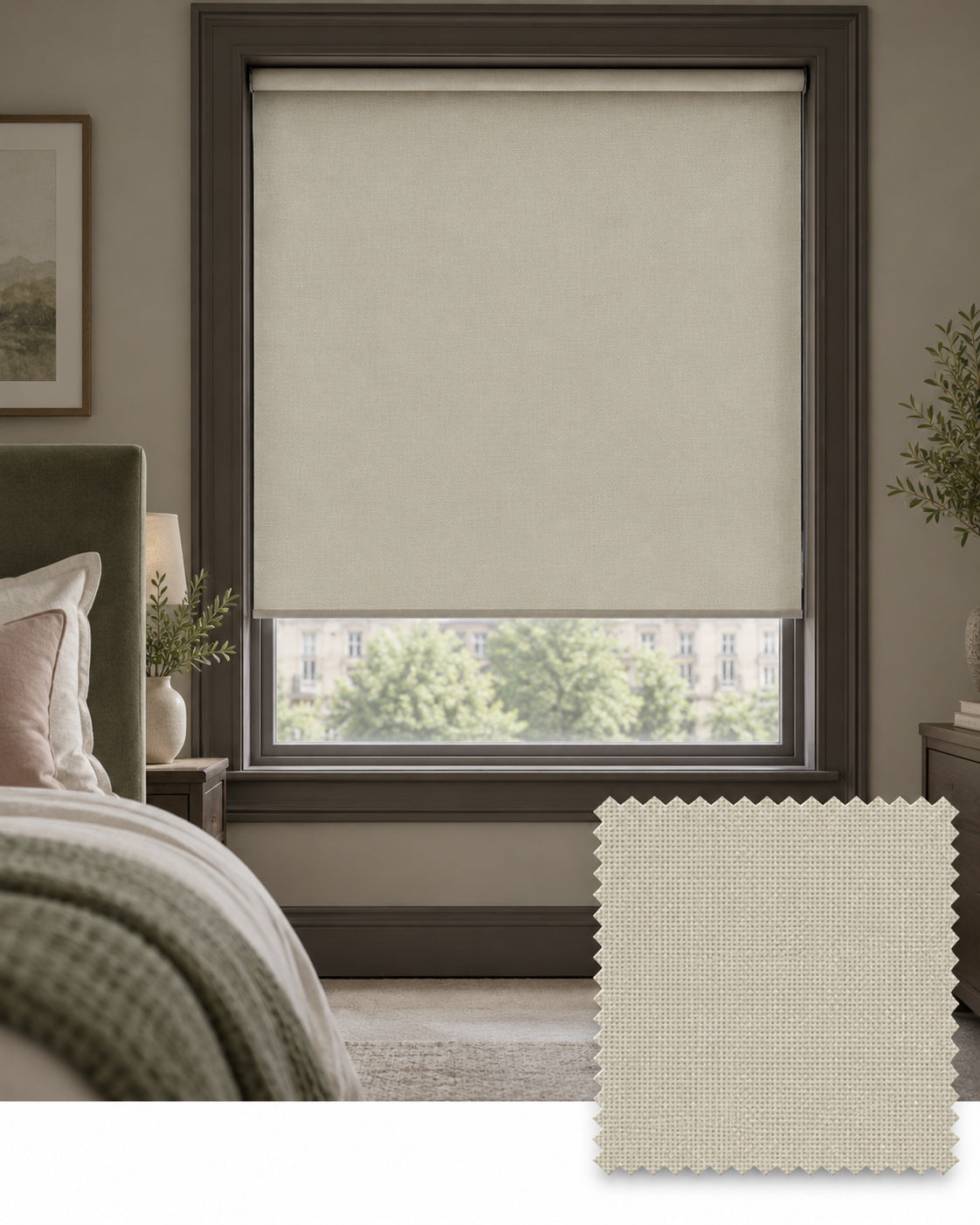 Ecoscreen Linen Roller Blind, Made to Measure - Delivery in 2-3 Weeks