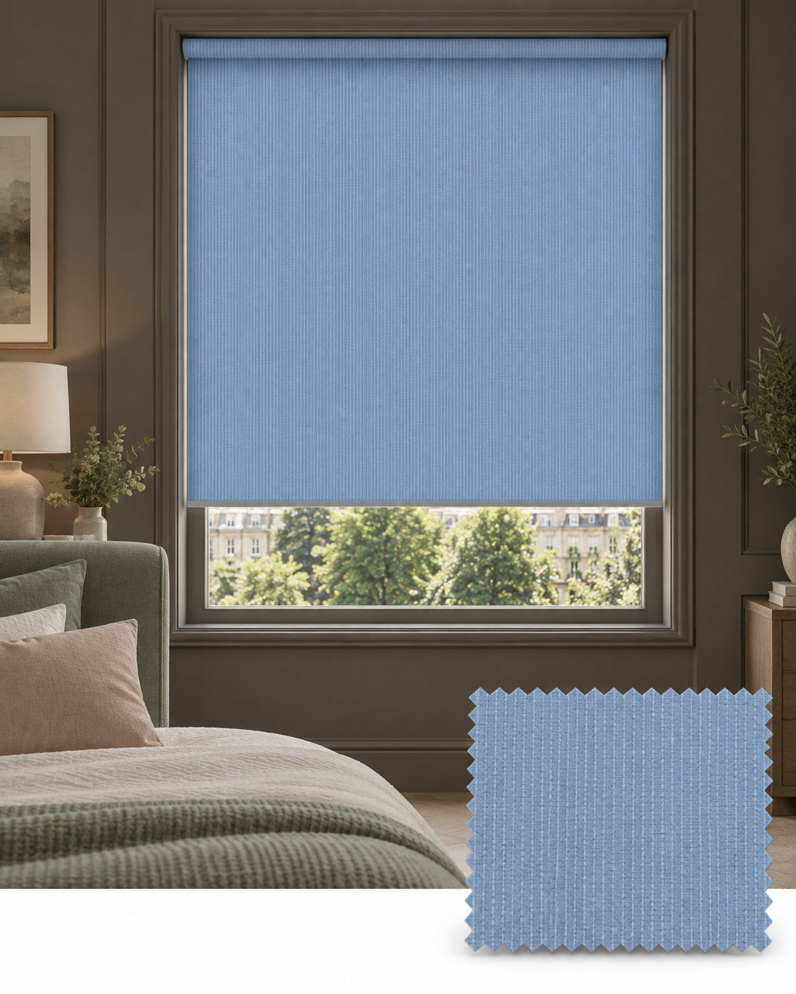 Guardian Pale Blue Roller Blind, Made to Measure - Delivery in 2-3 Weeks