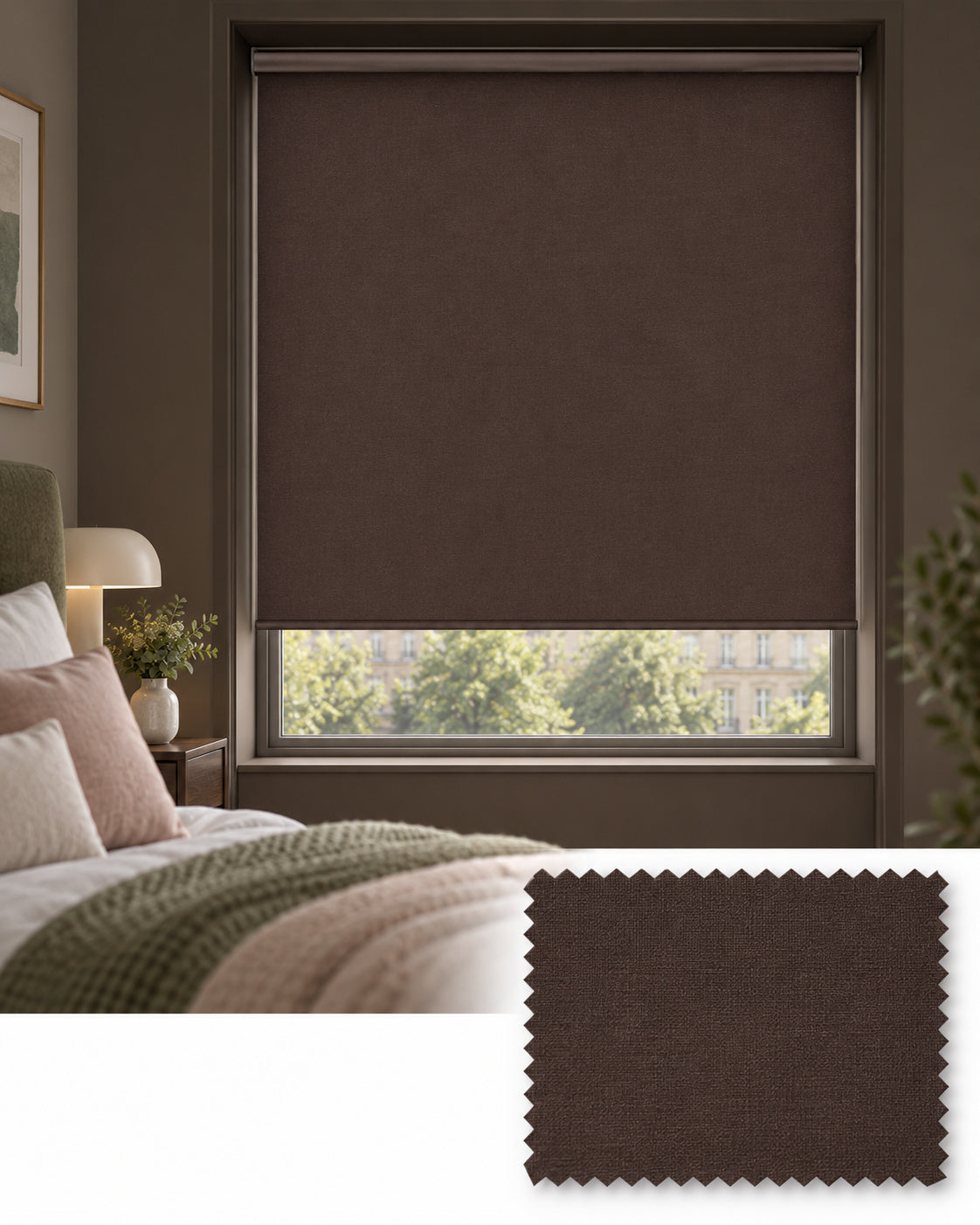 Colourtex Chocolate Roller Blind, Made to Measure - Delivery in 2-3 Weeks