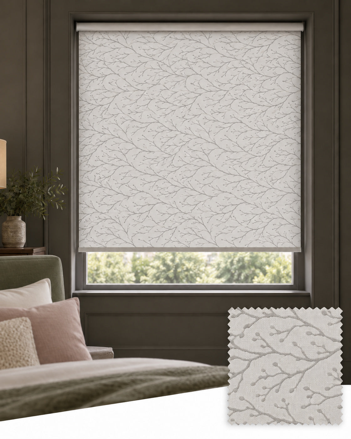 Coral White Roller Blind, Made to Measure - Delivery in 2-3 Weeks