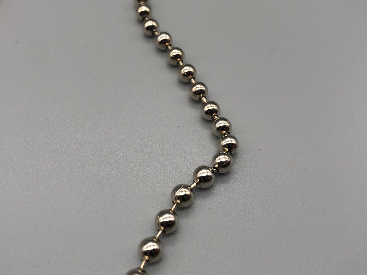 Silver Metal Chain - No.10 Bead Size: 4.5mm + Free Connector