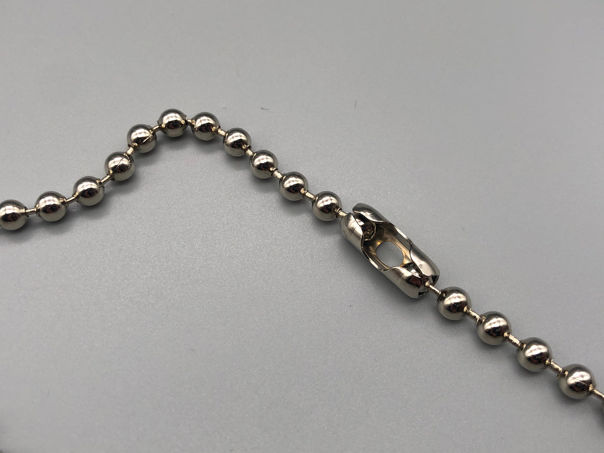 Silver Metal Chain - No.10 Bead Size: 4.5mm + Free Connector