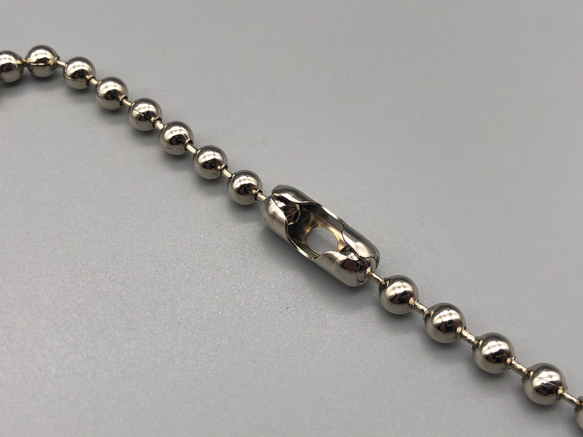 Silver Metal Chain for Vertical Blinds - No.6 Bead Size: 3.2mnm + Free Connector