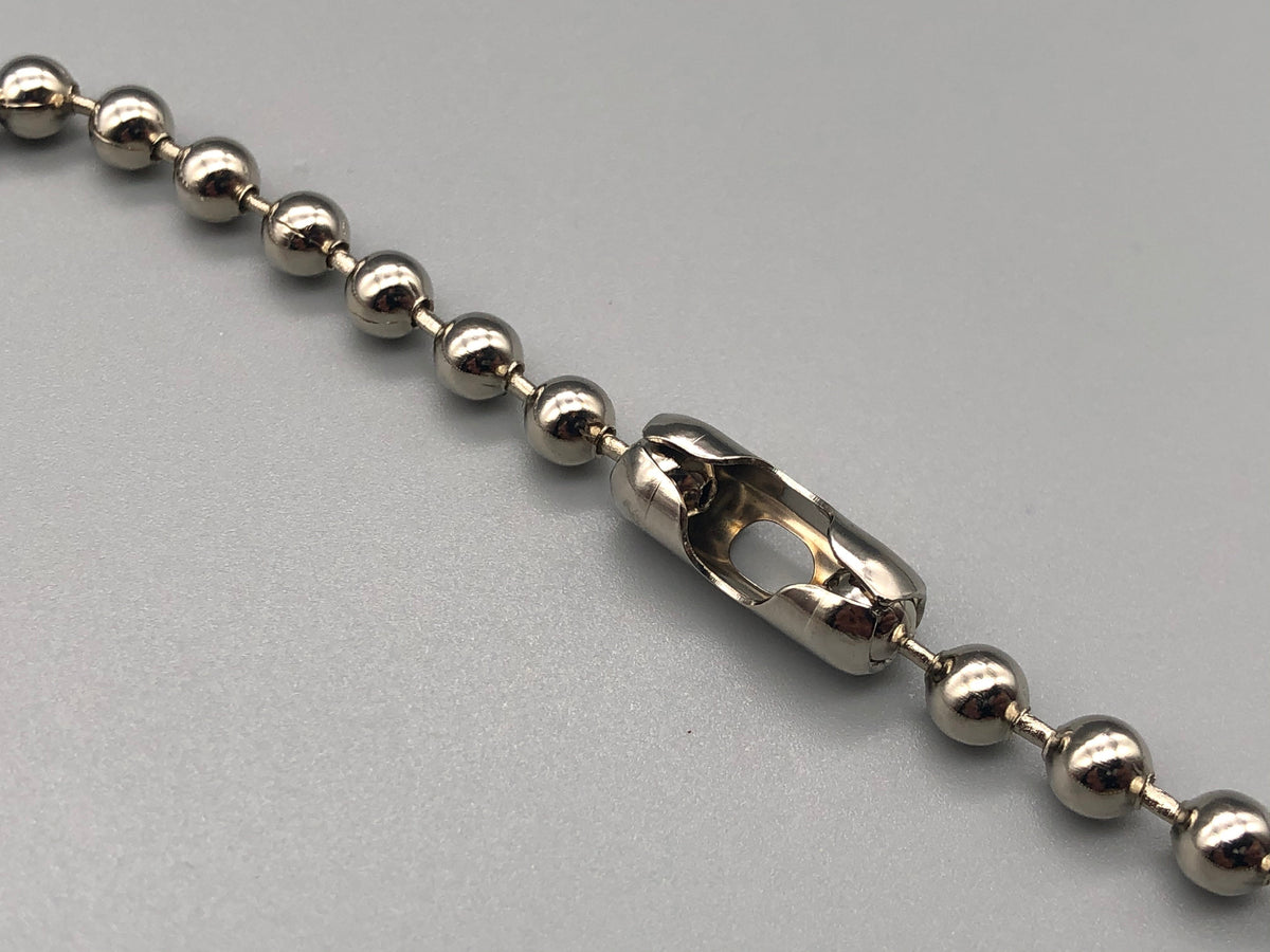 Silver Metal Chain for Vertical Blinds - No.6 Bead Size: 3.2mnm + Free Connector