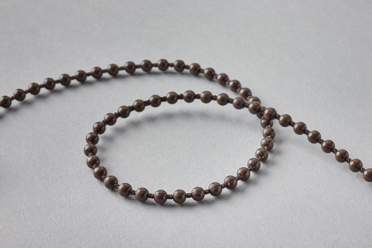 Brown Plastic Chain for Vertical Blinds - No.10 Bead Size: 4.5mm + Free Connector