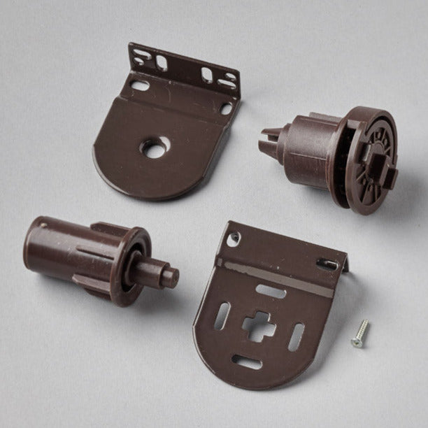 Brown 32mm Roller Blinds Sidewinder with Universal Metal Brackets - Set