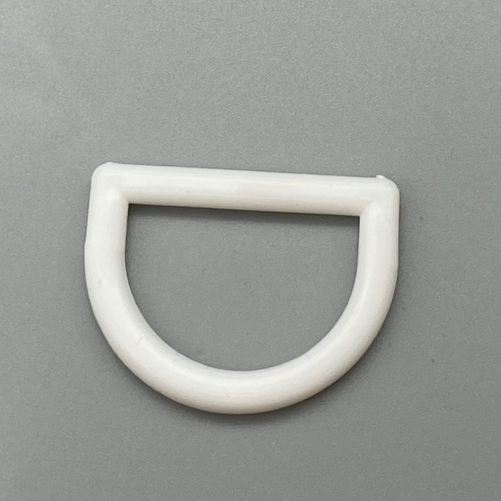 50x D Rings Curtain/Crafts Rings - Plastic - White - 19/25mm