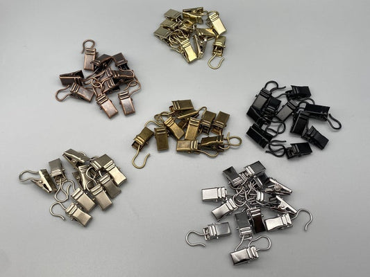 Clips for Rod Rings with Hooks - Different Colours - Pack of 10