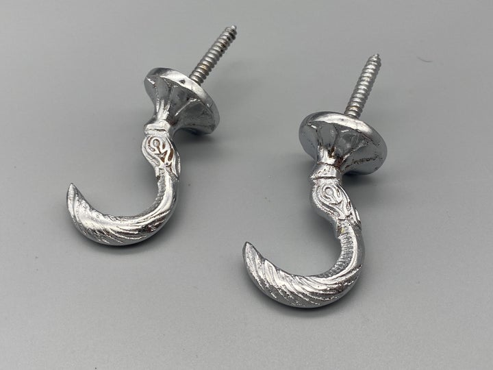 Athena Chrome Tie Back Hook - Large 45mm - Pack of 2