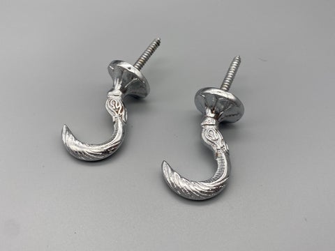 Athena Chrome Tie Back Hook - Large 45mm - Pack of 2