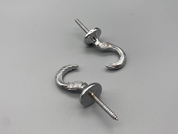 Athena Chrome Tie Back Hook - Large 45mm - Pack of 2