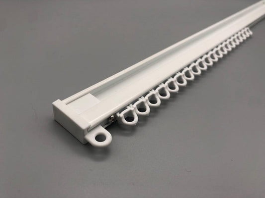 Metal Sectional Uncorded Track - Complete Curtain Track Kit - White Aluminium - Med/Light Duty