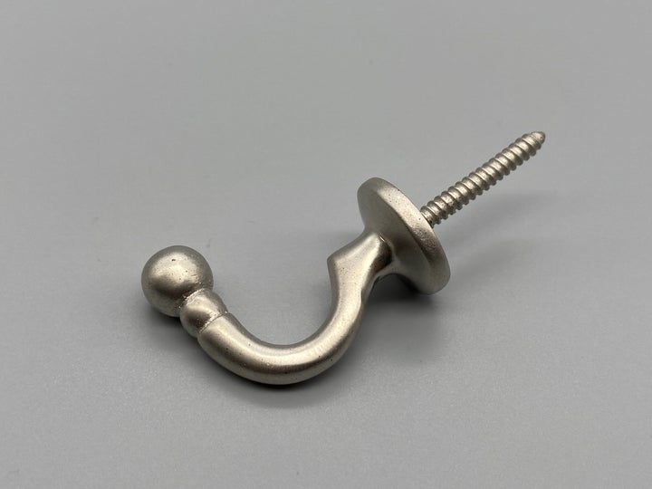 Satin Metal Ball-end Tie Back Hook - Medium - Pack of 2