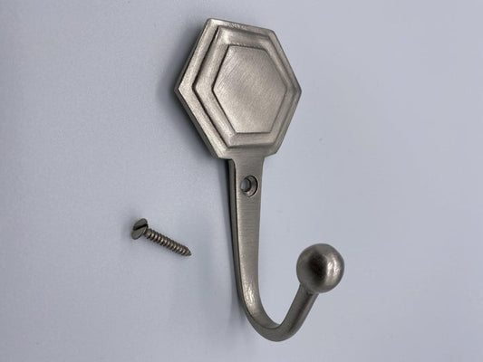 Contemporary Tie Back Hooks - Matte Nickel - Pack of 2