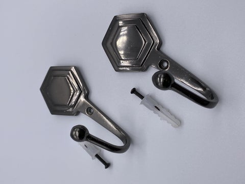 Contemporary Tie Back Hooks - Black Nickel - Pack of 4