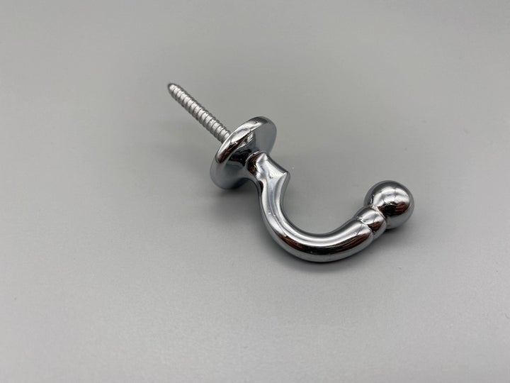 Chrome Plated Tie Back Hook - Large - Pack of 2