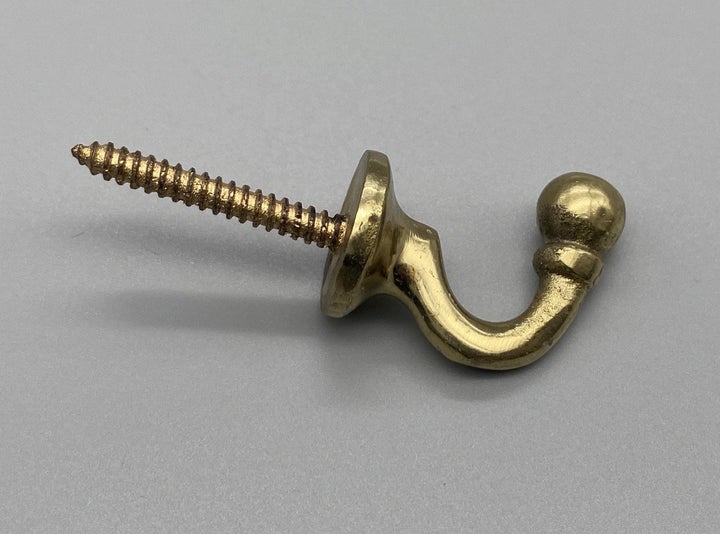 Brass Ball-End Tie Back Hook - Pack of 2