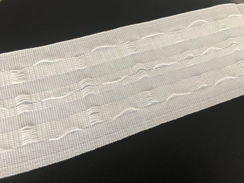 Pencil Pleat Curtain Heading Tape 75mm (3" inch) Economy - Plain White - 10meter