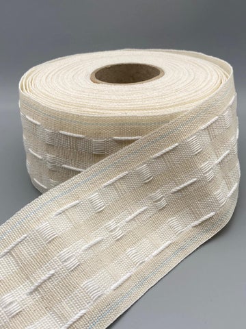 Cream Pencil Pleat Curtain Heading Tape 75mm (3" inch) Guide Stitching - 10meter