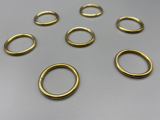 Curtain Rings Shiny Brass - Inner Diameter 15mm - Solid - Pack of 25