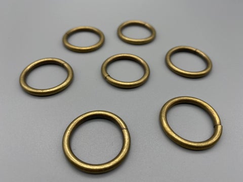 Curtain Rod/Pole Rings Antique Gold - Inner Diameter 20mm - Solid - Pack of 25