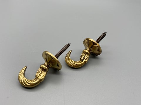 Athena Golden Tie Back Hook - Small - Pack of 2