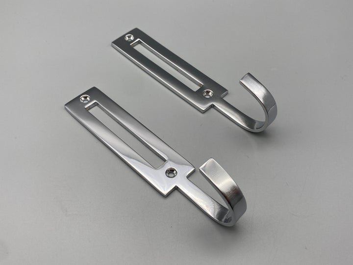 Modern Tie Back Hooks - Chrome Finish - Pack of 2
