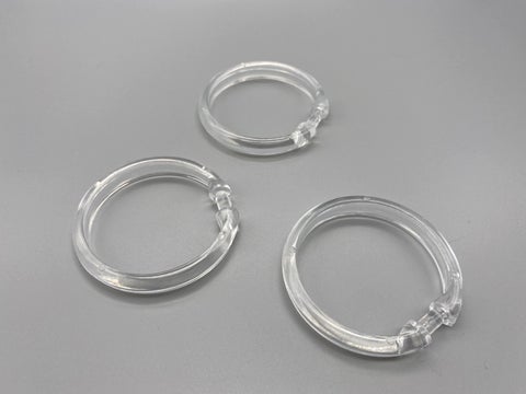 Clear Shower Rings - Clip Type Shower Pole Rings - Pack of 10