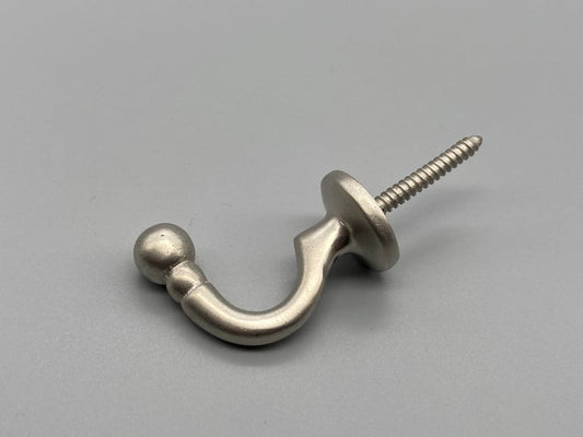 Satin Metal Ball-end Tie Back Hook - Medium - Pack of 2