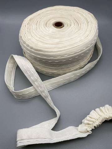 Flange Lining Curtain Tape - 25mm (1" inch) - Cream - 10meter