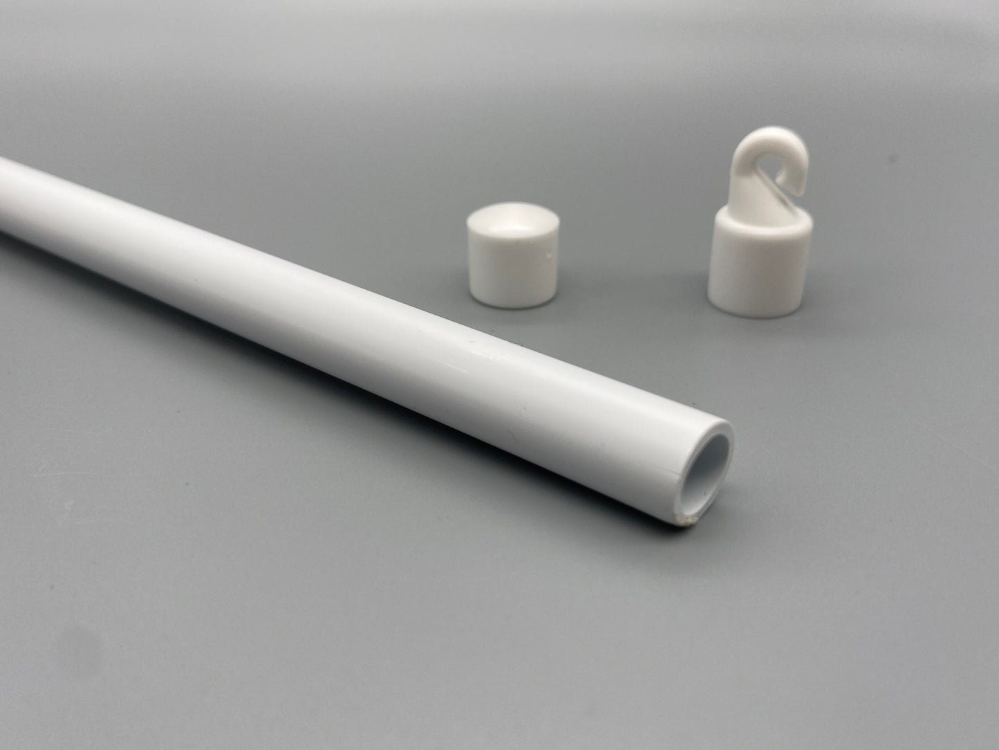 Tilting Wand Set for Vertical Blinds (400mm + Hook + Button) - White Plastic