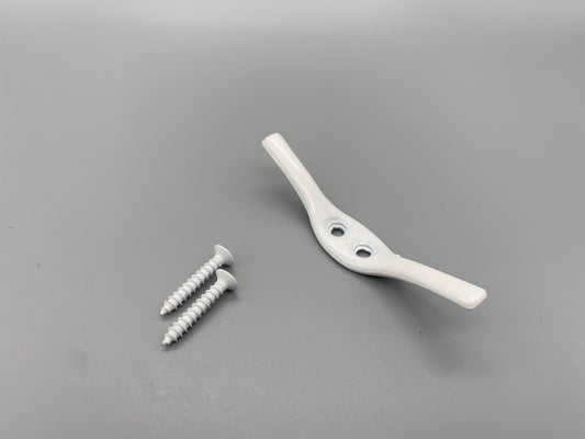 Metal White Cord Cleat Safety Device - With Screws - Pack of 3