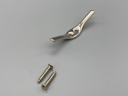 Metal Silver Cord Cleat Safety Device - With Screws - Pack of 3