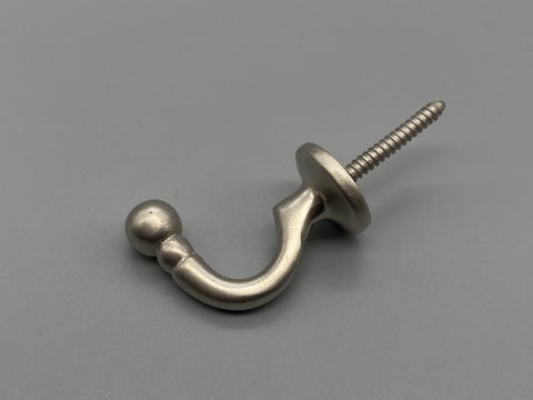 Satin Metal Ball-end Tie Back Hook - Medium - Pack of 2