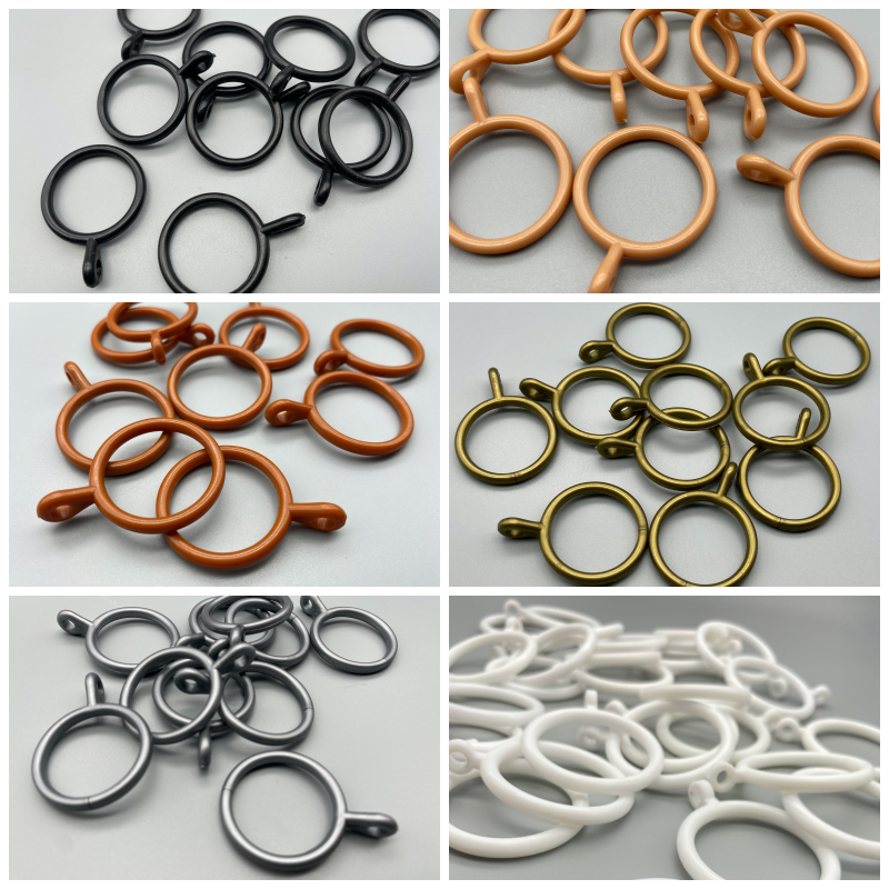 25x Plastic Pole Rings with Fixed Eyelet - For Poles Upto 30mm - Pack of 25pcs