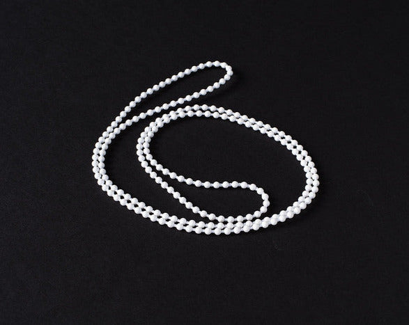 Endless White Plastic Chain for Roller & Roman Blinds - No.10 Bead Size: 4.5mm - Loop