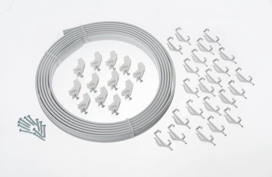 2.5mtr (98") Bendable Straight & Bay Window Coiled Curtain Track Rail PVC with Valance - Complete Kit