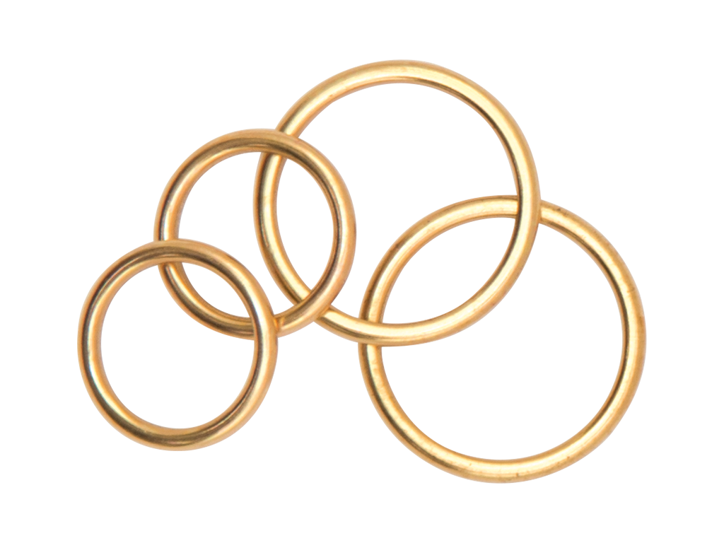Hollow Brass Metal Rings - Various Sizes / Diameters